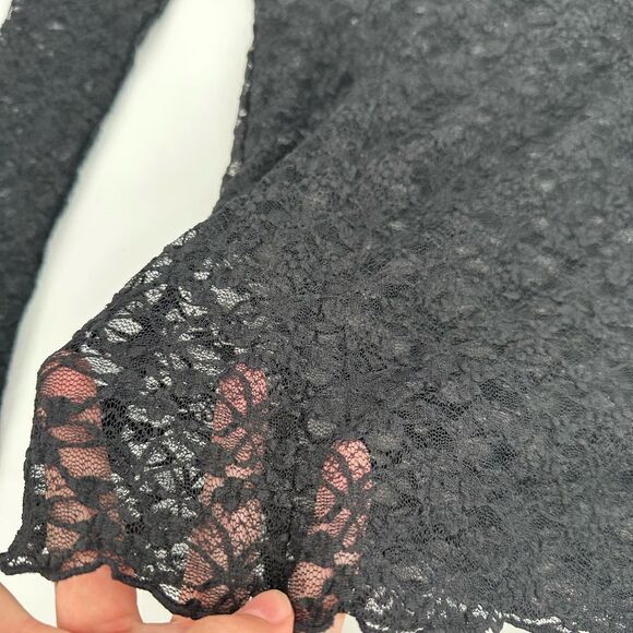 Intimately Free People Black Lace Long Sleeve Gilmore Y2K XS - Picture 4 of 6
